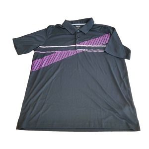 Adidas Men's Golf Polo Shirt Black Purple Size L Short Sleeve.